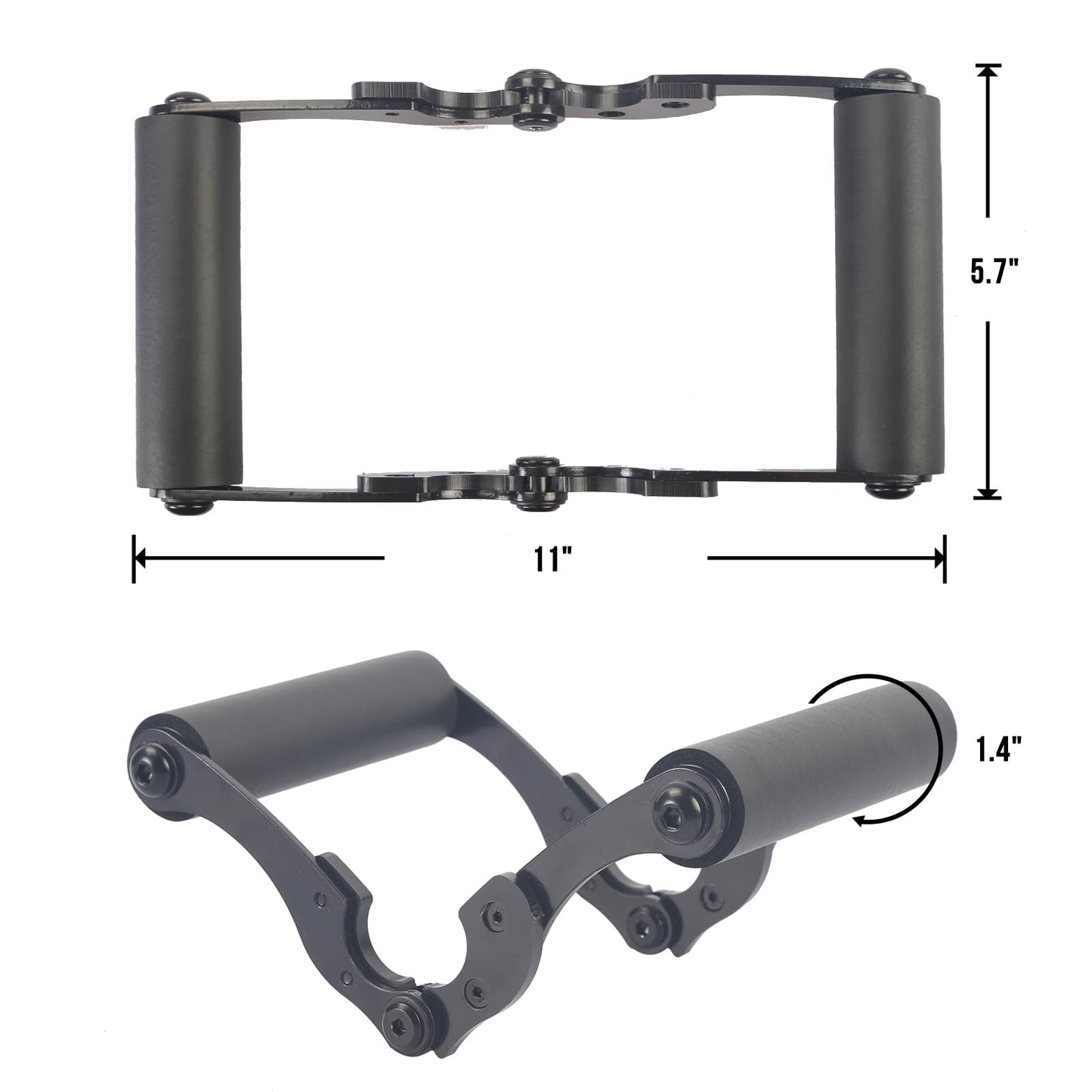 KYLINFIT V Bar Row Landmine Handle Attachment for Barbell Bars，Solid Mine Double D Row Handle Grips with Non-Slip Rubber Grips, T-Row Attachment for Olympic Strength Training Bars