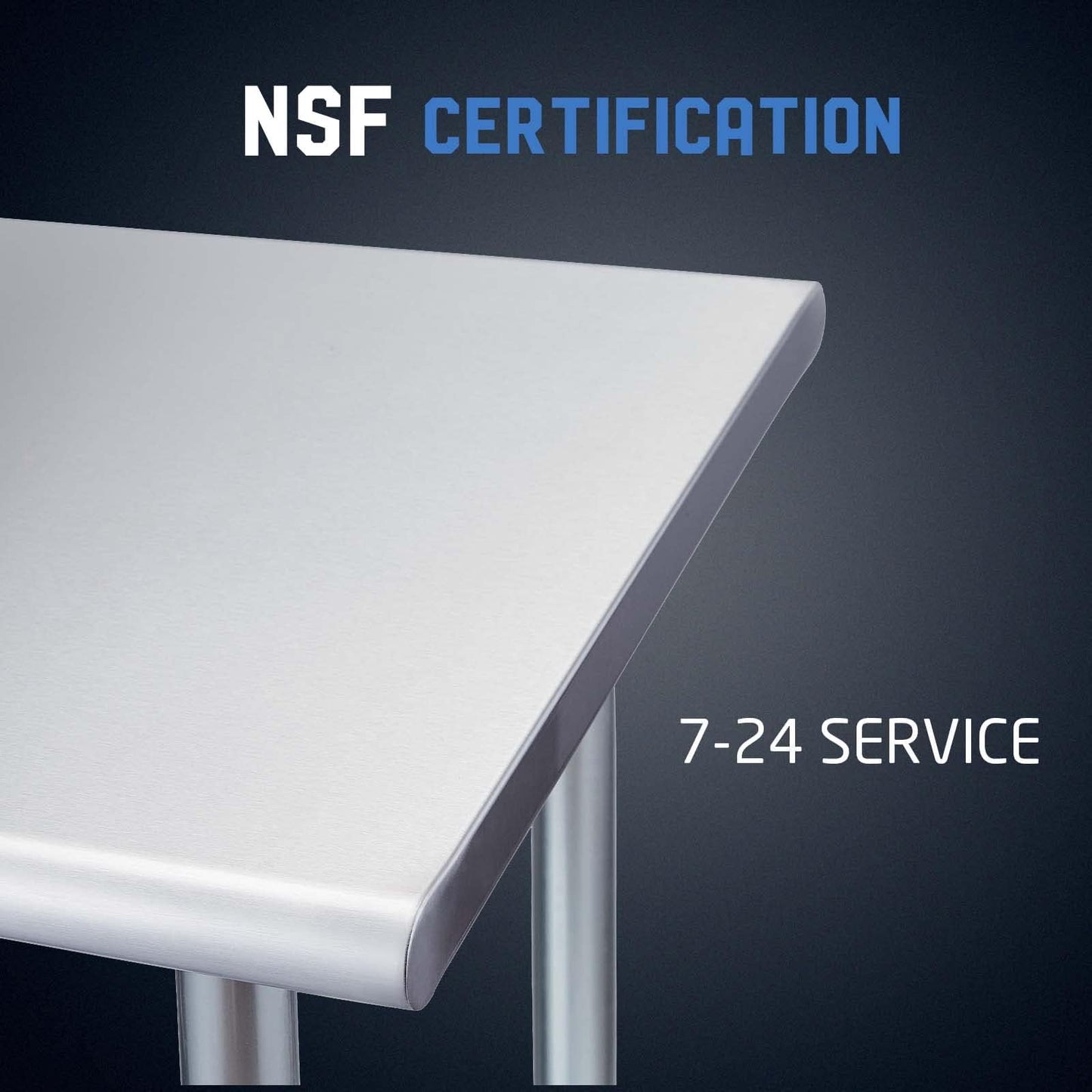 Profeeshaw Stainless Steel Prep Table NSF Commercial Work Table with Undershelf for Kitchen Restaurant 30×30 Inch