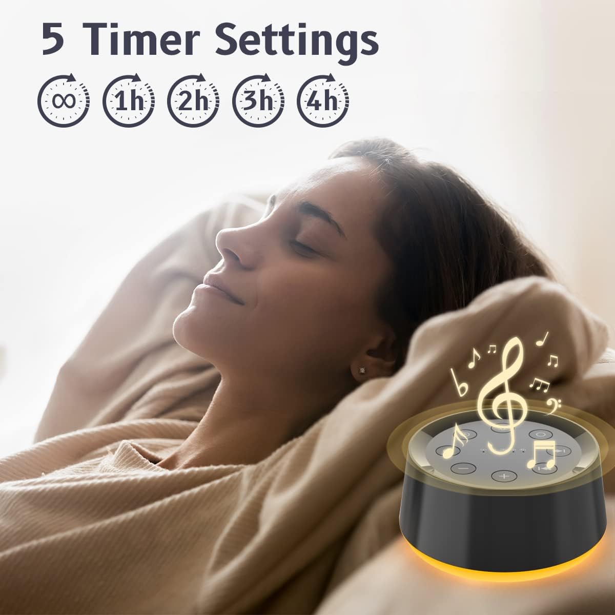 Skiennix Brown Noise Sound Machine - 30 Soothing Sounds & 12 Color Night Light | Sleep Aid for Adults & Kids