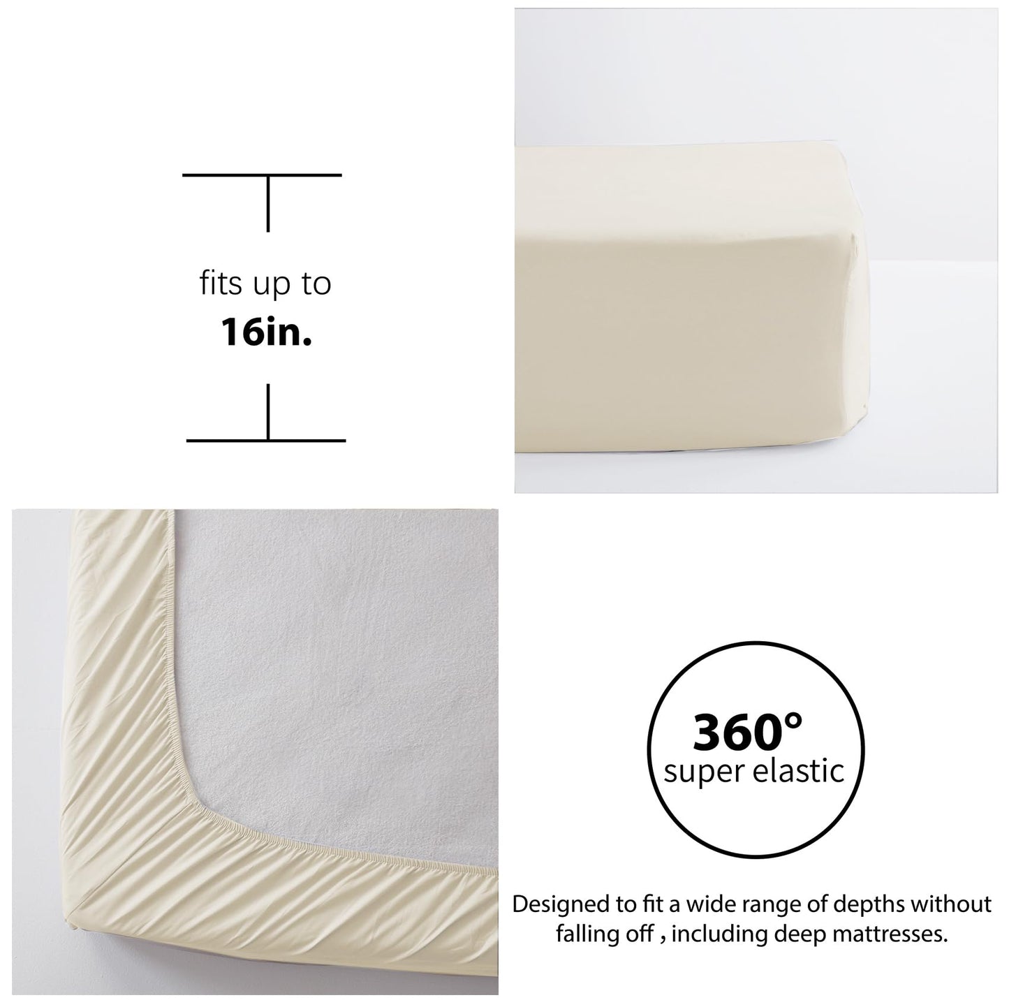 Anluoer King Comforter Set 7 Piece, Cream Bed in a Bag with Sheets, All Season Ruffle Shabby Chic Bedding Sets with 1 Comforter, 2 Pillow Shams, 2 Pillowcases, 1 Flat Sheet, 1 Fitted Sheet