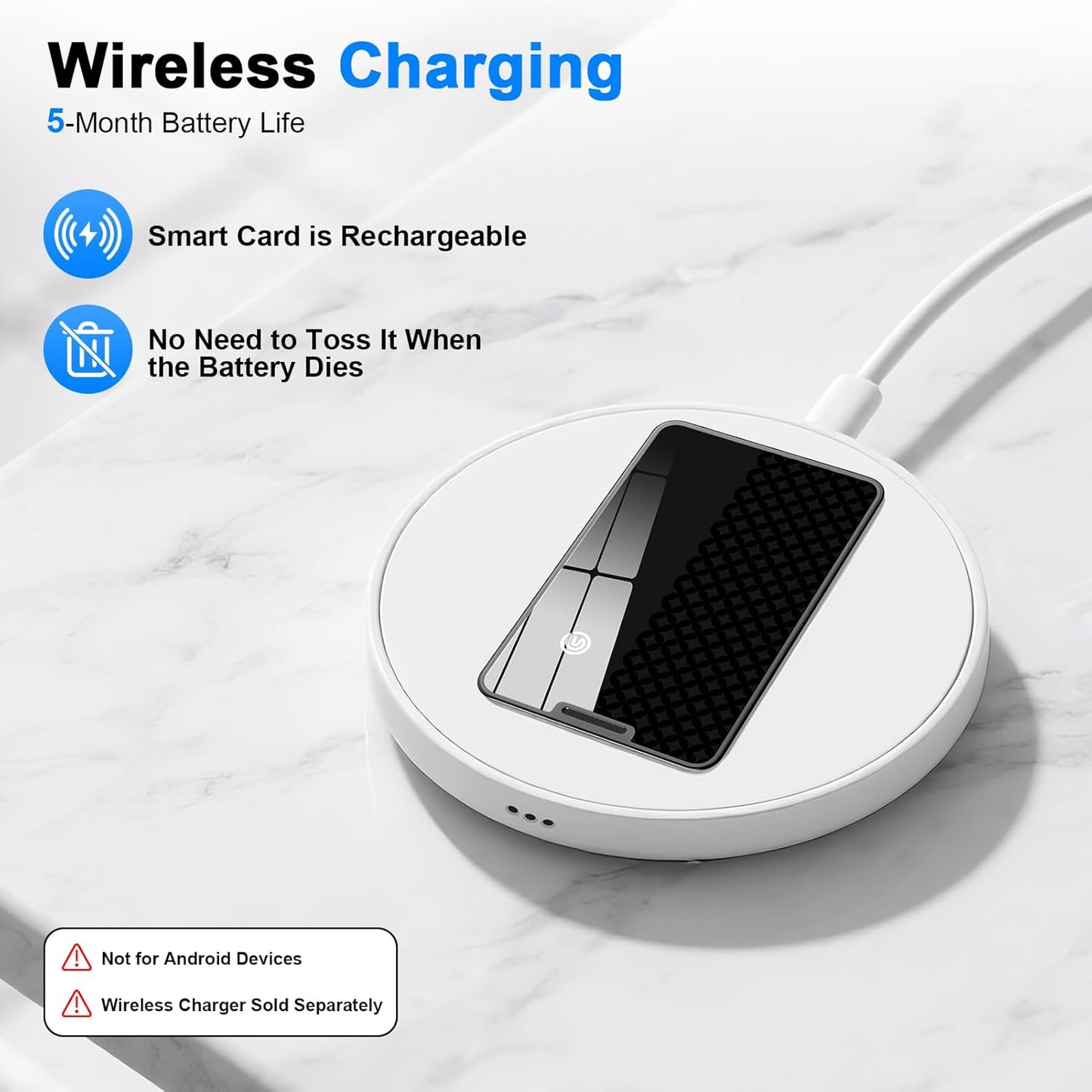 Trendia IP68 Compatible with AirTag Wallet Tracker, Smart Card Finder, Apple MFi Compatible (iOS Only), App Controlled