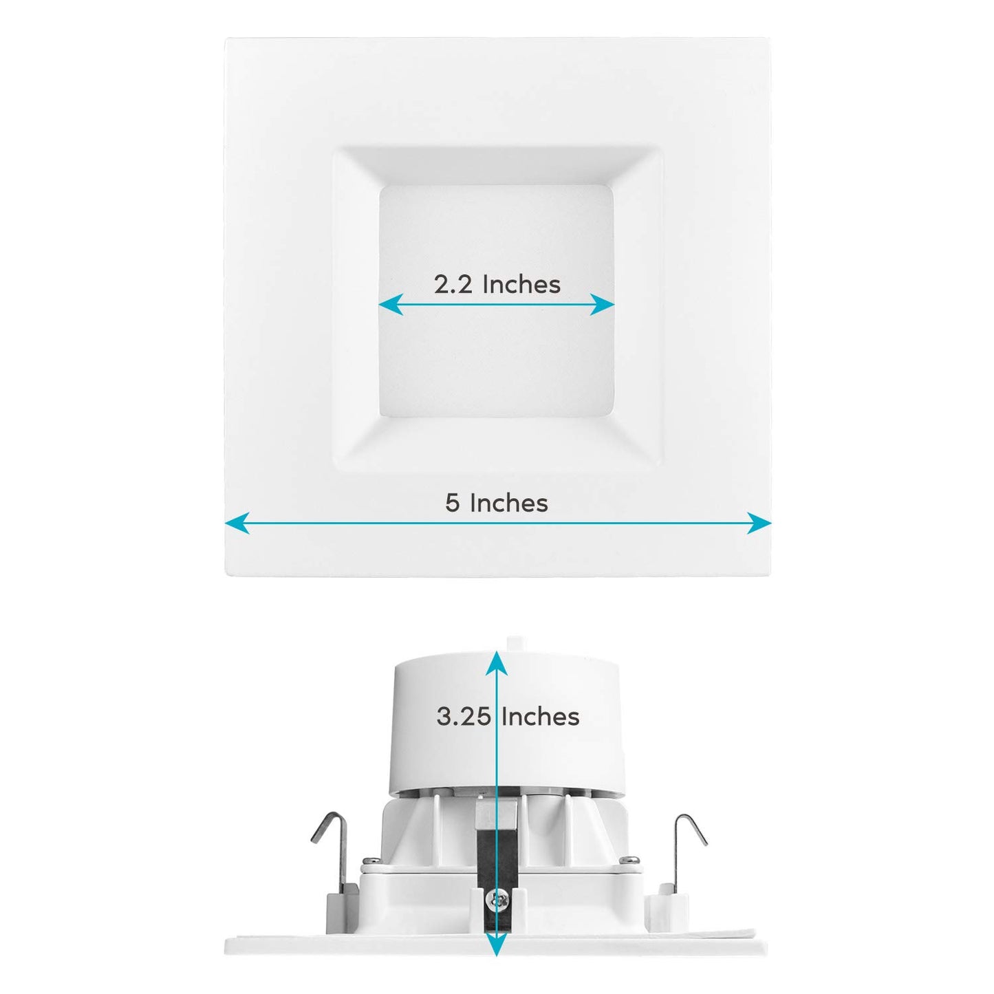 LUXRITE 12 Pack 4 Inch Square Recessed LED Can Lights, CCT Color Temperature Selectable 2700K | 3000K | 3500K | 4000K | 5000K, Dimmable Recessed Lights, 750 Lumens, CRI 90, Energy Star, Wet Rated