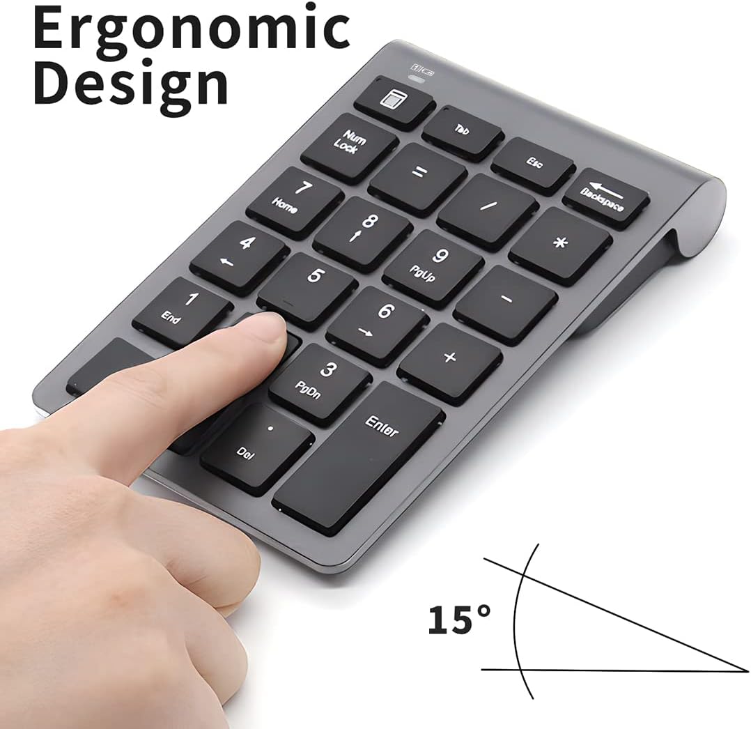 LIANGSTAR 22 2.4GHz 10 Accounting Number Pad, Wireless Numeric Keypad Keys Portable Keyboard Extensions with USB
