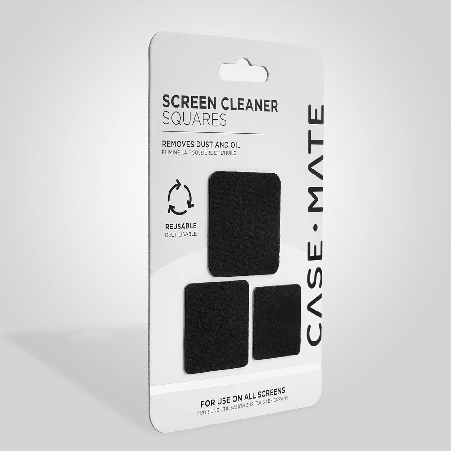 Case-Mate [4 Pack] Screen Cleaner Squares - Peel & Stick Reusable, Washable Microfiber Cleaning Cloth/Wipes for iPhone