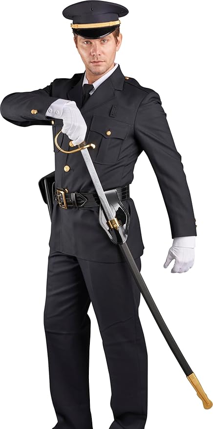 Ceremonial Sword Carrier Sheath - USMC Marine Corps NCO Sword Holder - Hi Gloss Leather