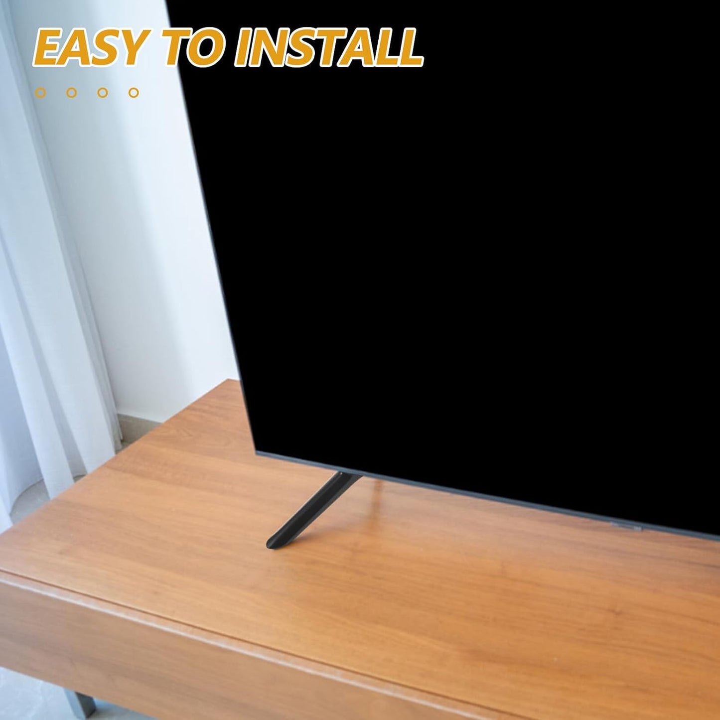 BEBEMOKO 32-inch Tv Stand Legs Replacement for Flat Panel Tv Black Non-Slip Base Support with Screws and Anti-Skid Feet