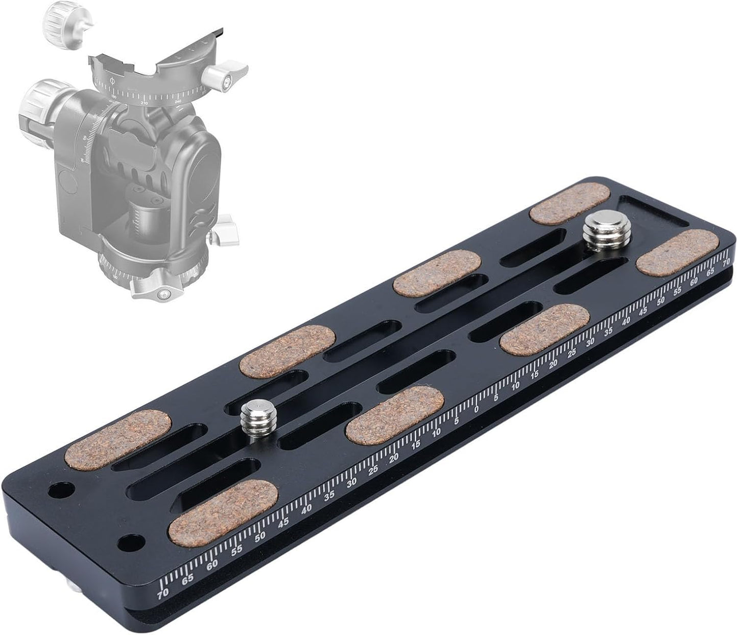 Akozon 1/4in 3/8in Camera Plate Aluminum Alloy Baseplate Screw for DSLR Mirrorless Action Compact Tripod Mount