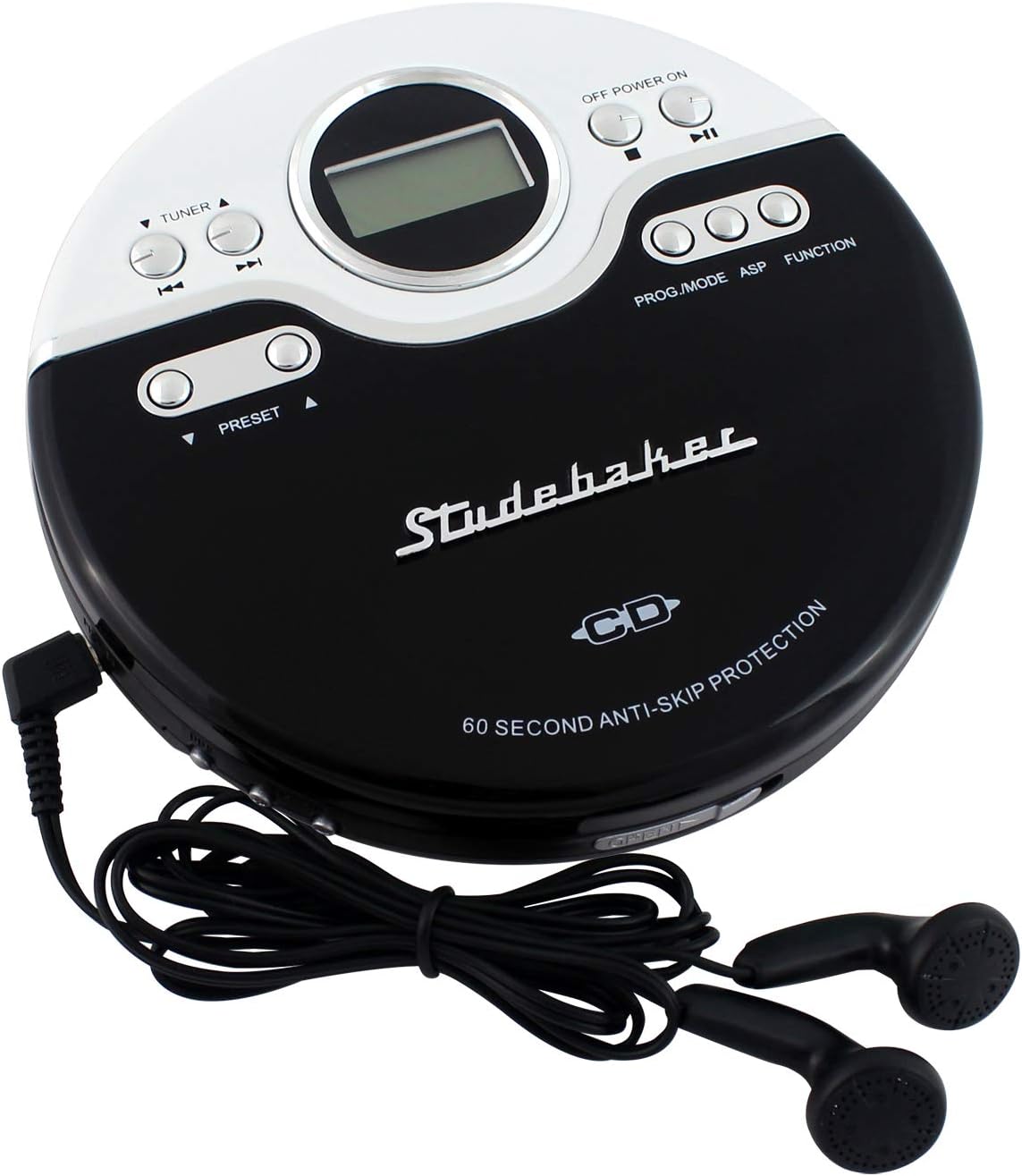 Studebaker SB3703BWB CD/MP3 Joggable Personal Player with Audio Book Compatibility, Bookmark Feature and FM PLL Radio