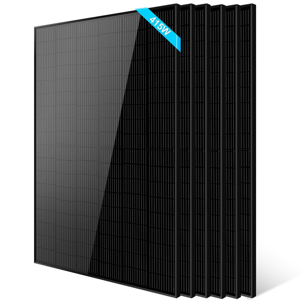 SUNGOLDPOWER 6PCS 415W Solar Panels Monocrystalline UL 61730,Grade A Solar Cell,Waterproof IP68, High Efficiency Solar Panel On/Off Grid for Charging Station,Household, Marine, RV, Farms (Total 2490W)
