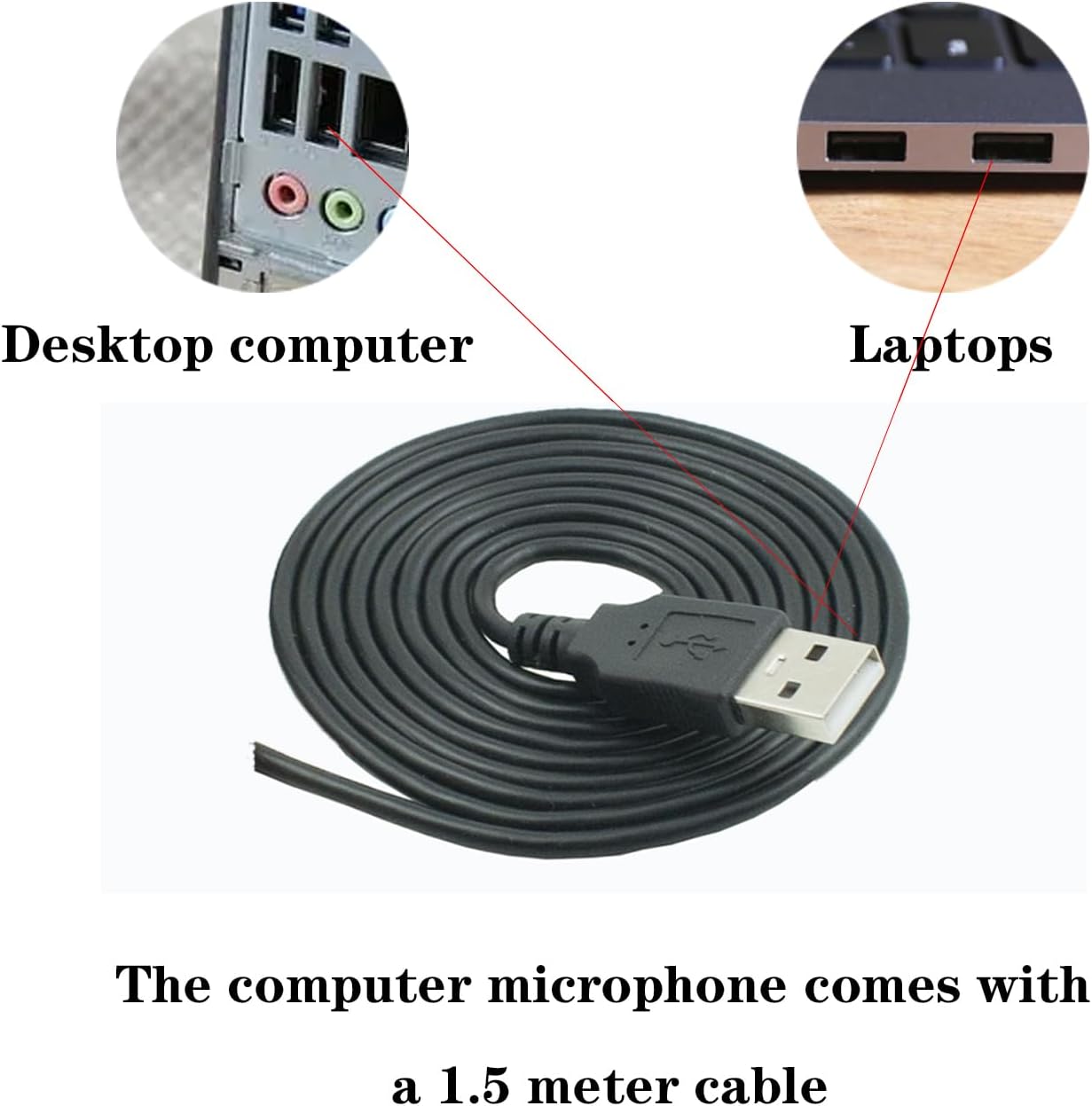 LANDIBO K050 USB Microphone, Plug and Play Desktop Laptop gooseneck Microphone, Suitable for Games, conferences