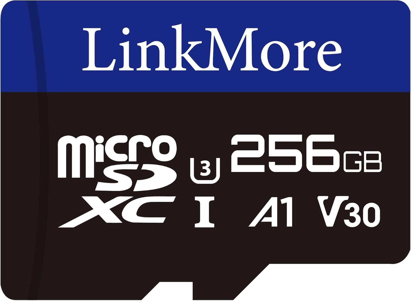 LinkMore XV13 256GB A1 U3 V30 10, 95MB/s, 65MB/s, MicroSD Memory Card, MicroSDXC UHS-I Class Read Up to Write Up to SD