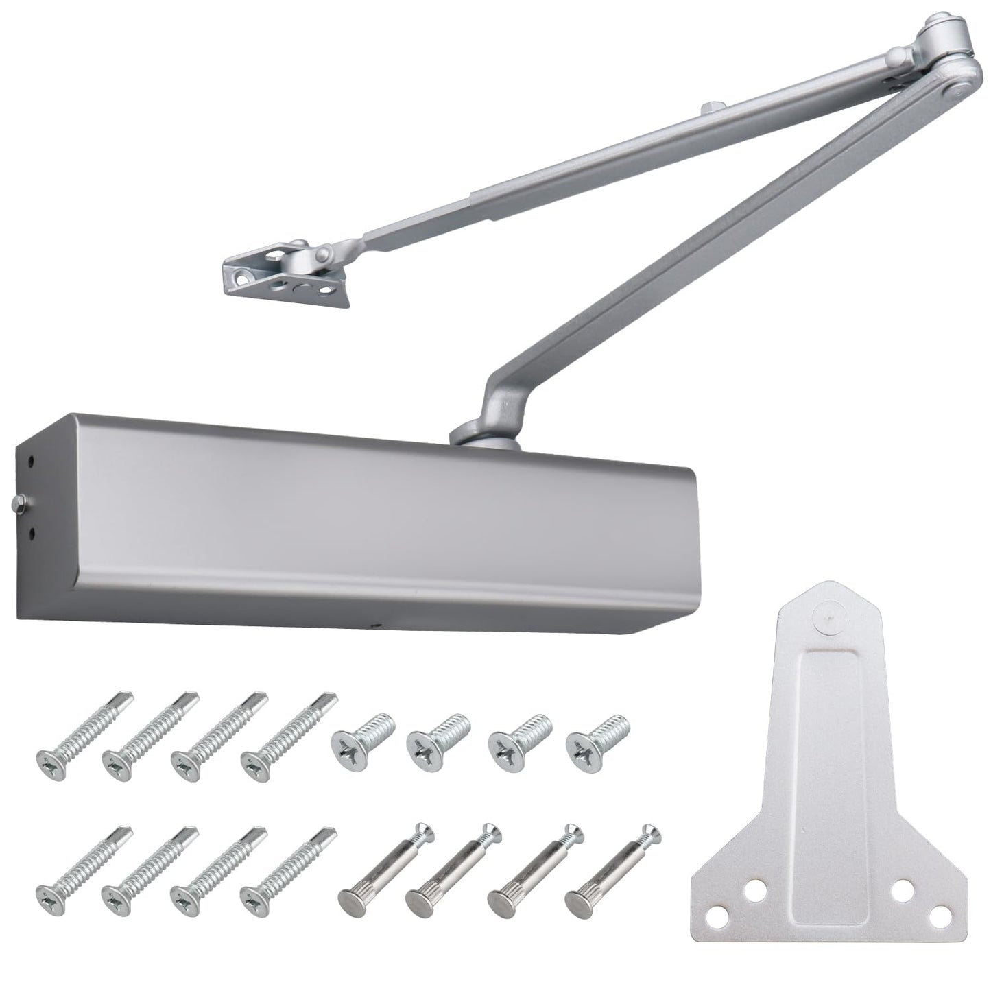 Commercial Automatic Door Closer，Grade 1 Heavy Duty Hydraulic Self Closing Door Hinge,Spring Adjustable from Size 1 to 6，Surface Mounting，ADA,UL