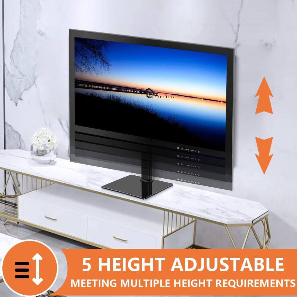 KKTONER 13 inch 32 inch 75 75mm/100 100mm 77Lbs Single Computer Monitor Stands Full Motion Swivel Free Standing Desk