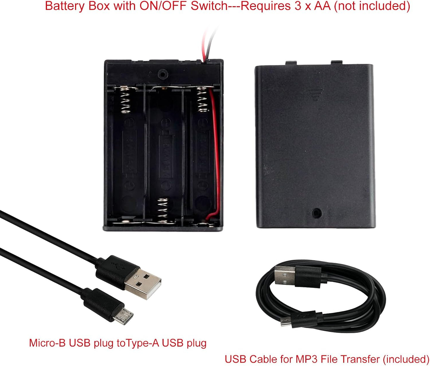 Geekstory MP3 Playback Kit Voice Recording Module Sound Recorder Board with Speaker+PIR Sensor Support USB Download