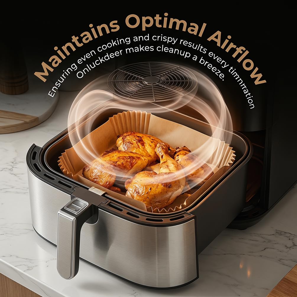 300 Pcs Disposable Air Fryer Liners for 4 QT &6 Cup,Compatible with Ninja Crispi.Non-Stick&Oil-Proof Food Grade Parchment Paper Liners for Frying,Baking(7.5 In+5.5 In)