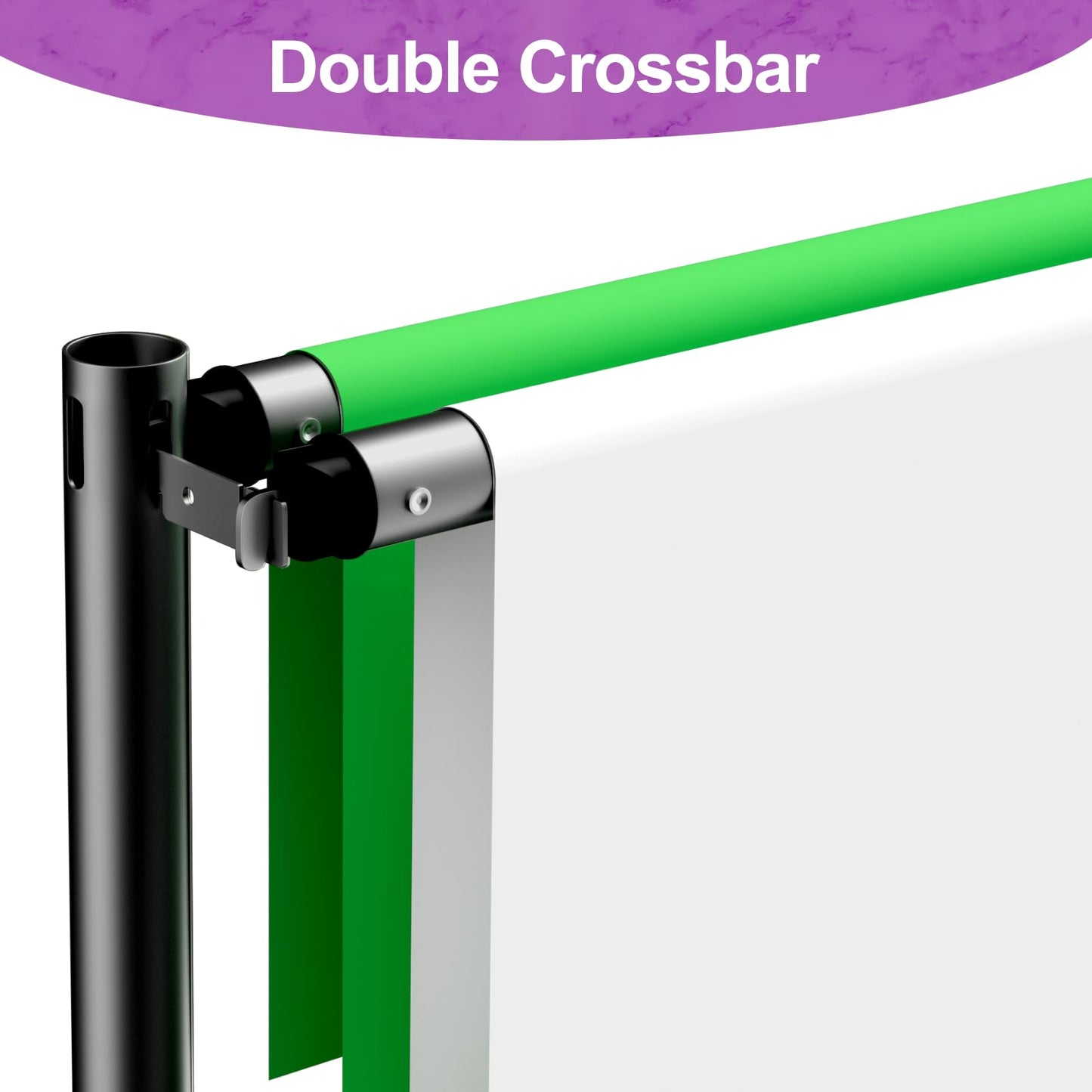 8.5x10ft Double Crossbar Pipe and Drape Stand Kit, Heavy Duty Backdrop Stand Adjustable, Sturdy Metal Back Drop Decoration Frame with Flat Base for Parties, Wedding,Trade Shows, Photo Shoot - Black