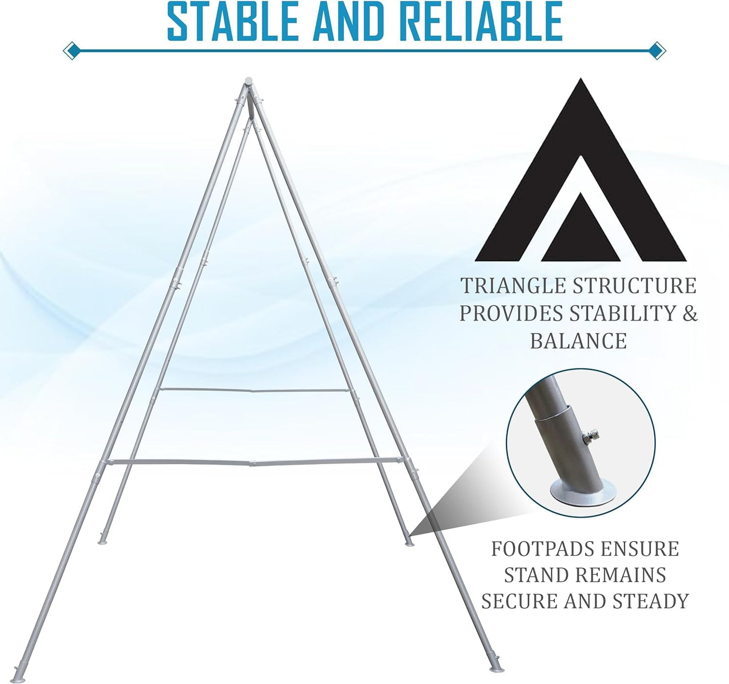 FEBTECH - 5.3 Ft Aerial Yoga Stand Frame - Support Up to 550 LBs for Indoor & Outdoor - Perfect Yoga & Gymnastics Equipment Stand for Hooks, Lyra, Hammocks, Silk, Punching Bag