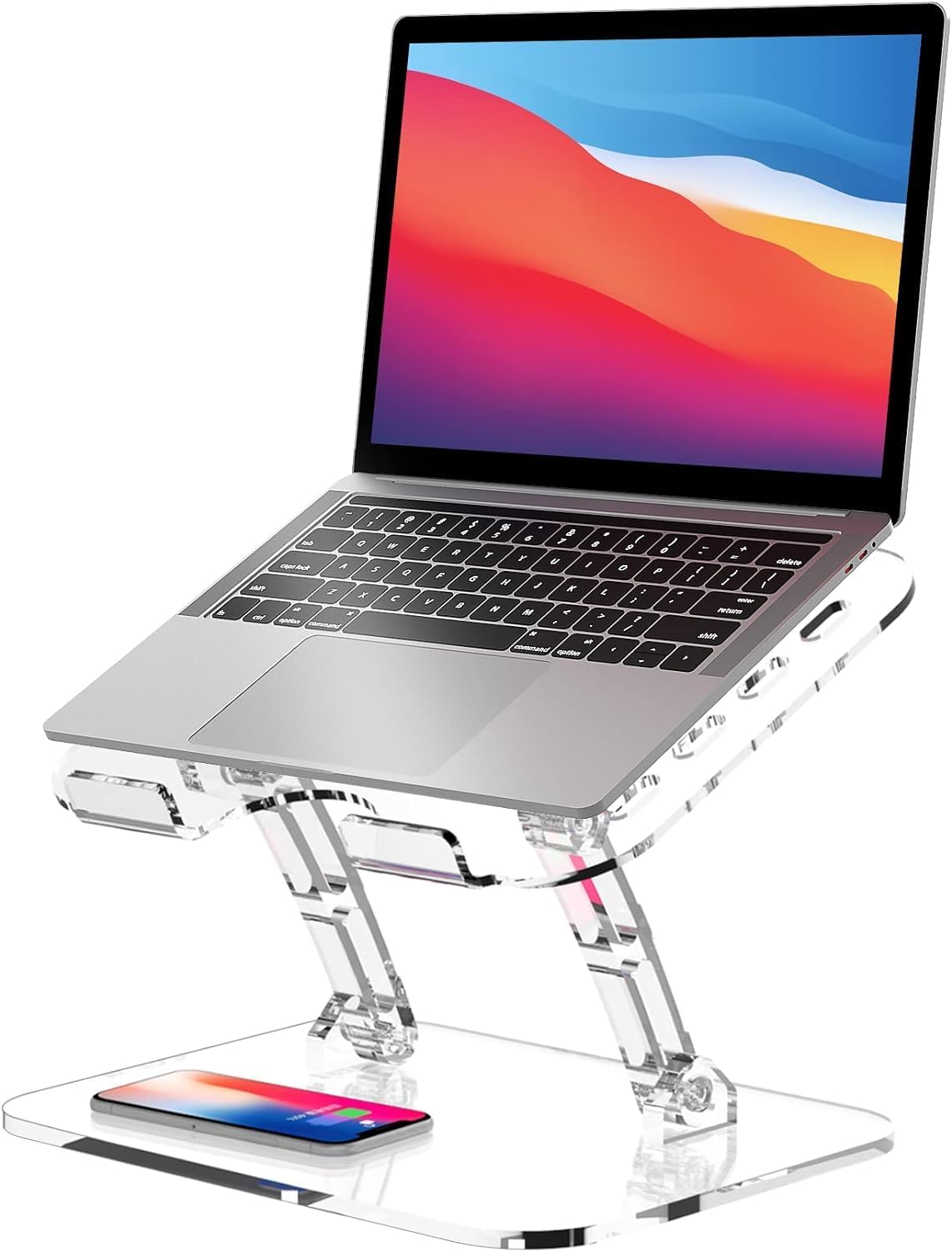 Lpoake 10 15.6 Inches Adjustable Foldable Laptop Stand, Portable Ergonomic Computer Stand for Laptop, Compatible