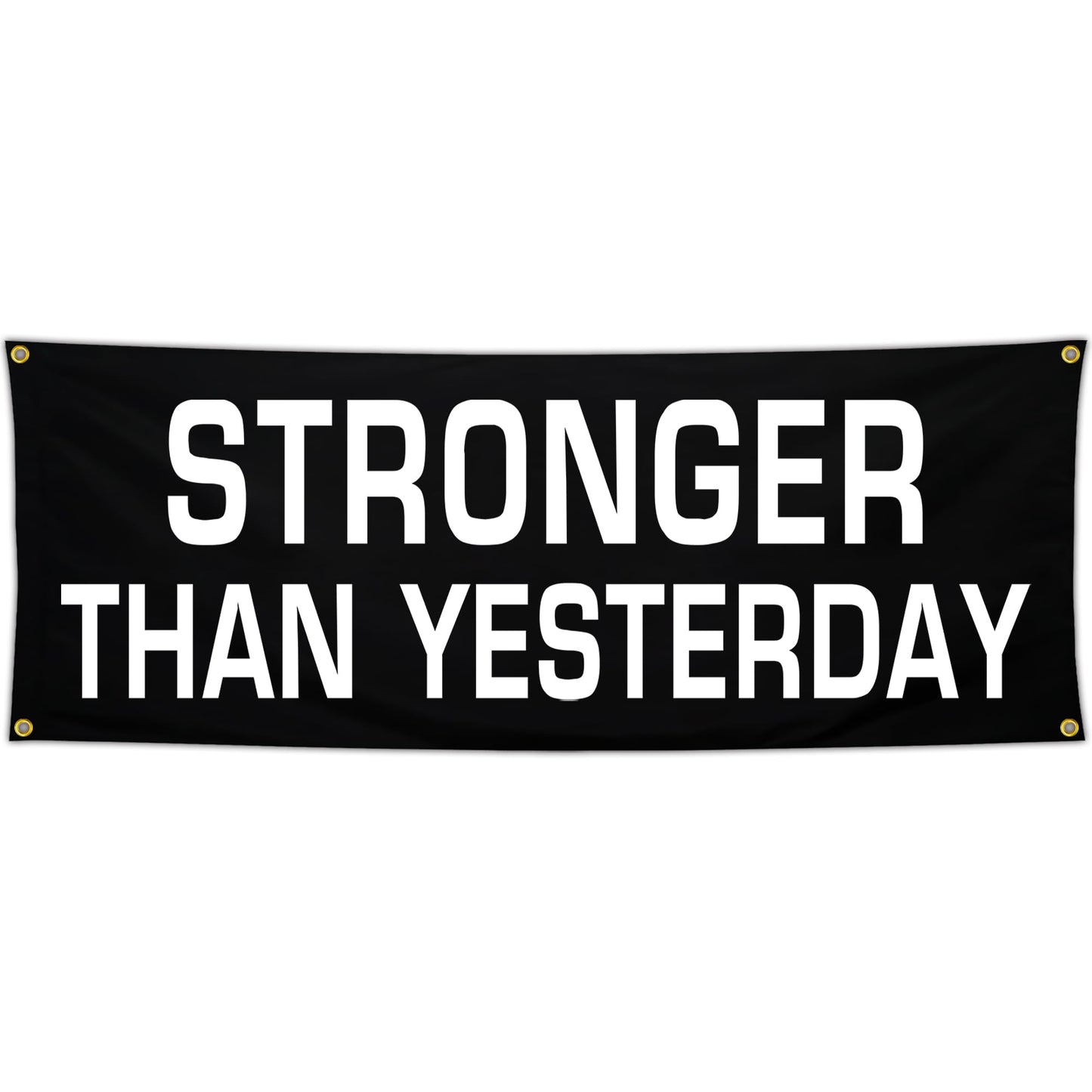 Bomtas Motivational Gym Posters Banners Flags for Home Gym Room Guys Office Bedroom Stronger Than Yesterday Inspirational Flag Banner 24x72 Inch Motivation Wall Art Decor
