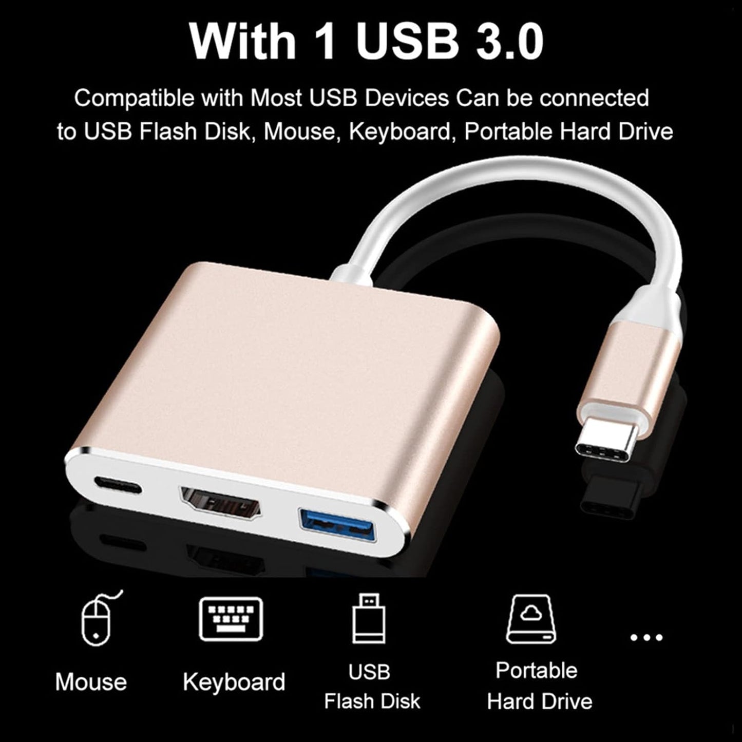 ciciglow 3 1 5Gbps 3.0/4K Laptop USB C to HDMI Video Adapter, in Multi Port USB C Hub, Docking Station with USB
