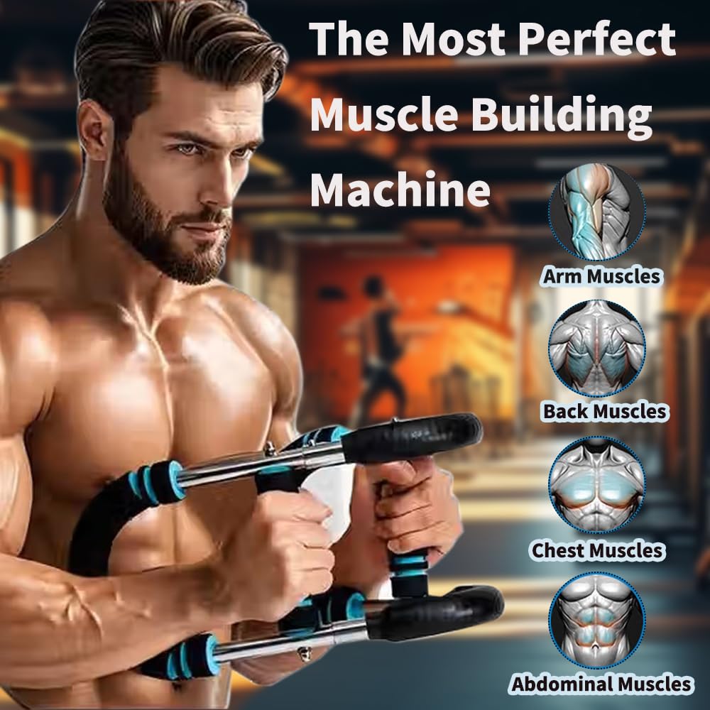 Twister Arm Trainer, 40-100lbs Adjustable Resistance Twister Arm Exerciser Chest Exerciser for Men&Women, Portable Chest Workout Equipment Arm Trainer, Detachable Design Twister Fitness Equipment