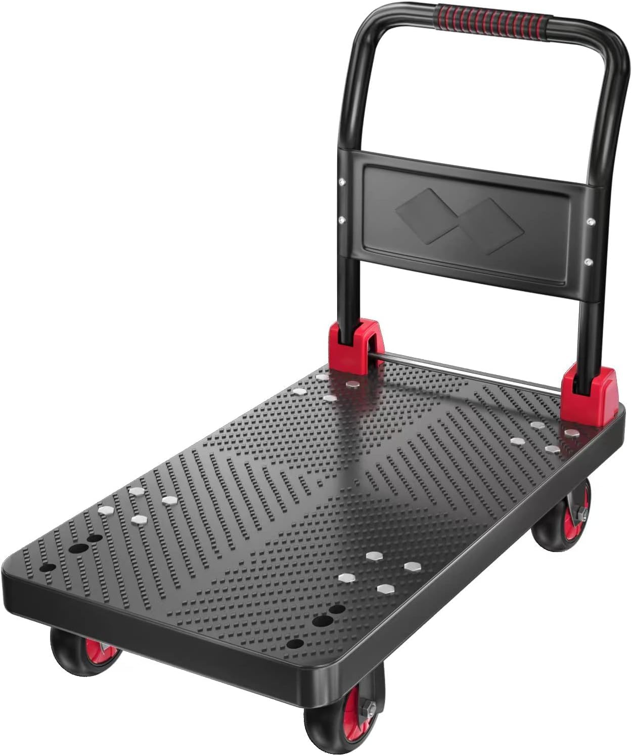 Lomive Platform Truck Push Cart Dolly, Foldable Hand Trucks with 1000LB Weight Capacity 36x24Inch Large Size for Easy Storage and 360 Degree Swivel Wheels