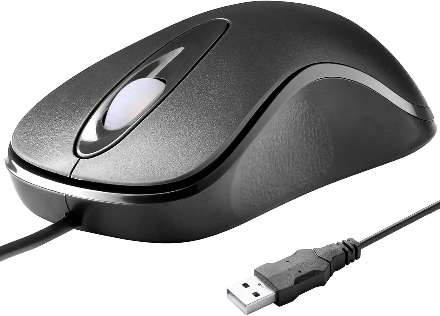 Mofkirg 3-Button 1000 (1) Classic Wired Office Mouse Ergonomic USB Optical DPI Comfortable Durable for Windows Mac