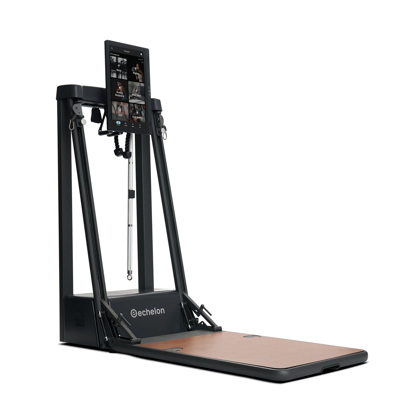 Echelon Strength Home Smart Gym – WiFi-Enabled 24-Inch HD Touchscreen, 5–110 LB Digital Resistance Per Arm, Foldable Mirror Design, Smart Bar & Accessories, Full-Body Home Workout Machine