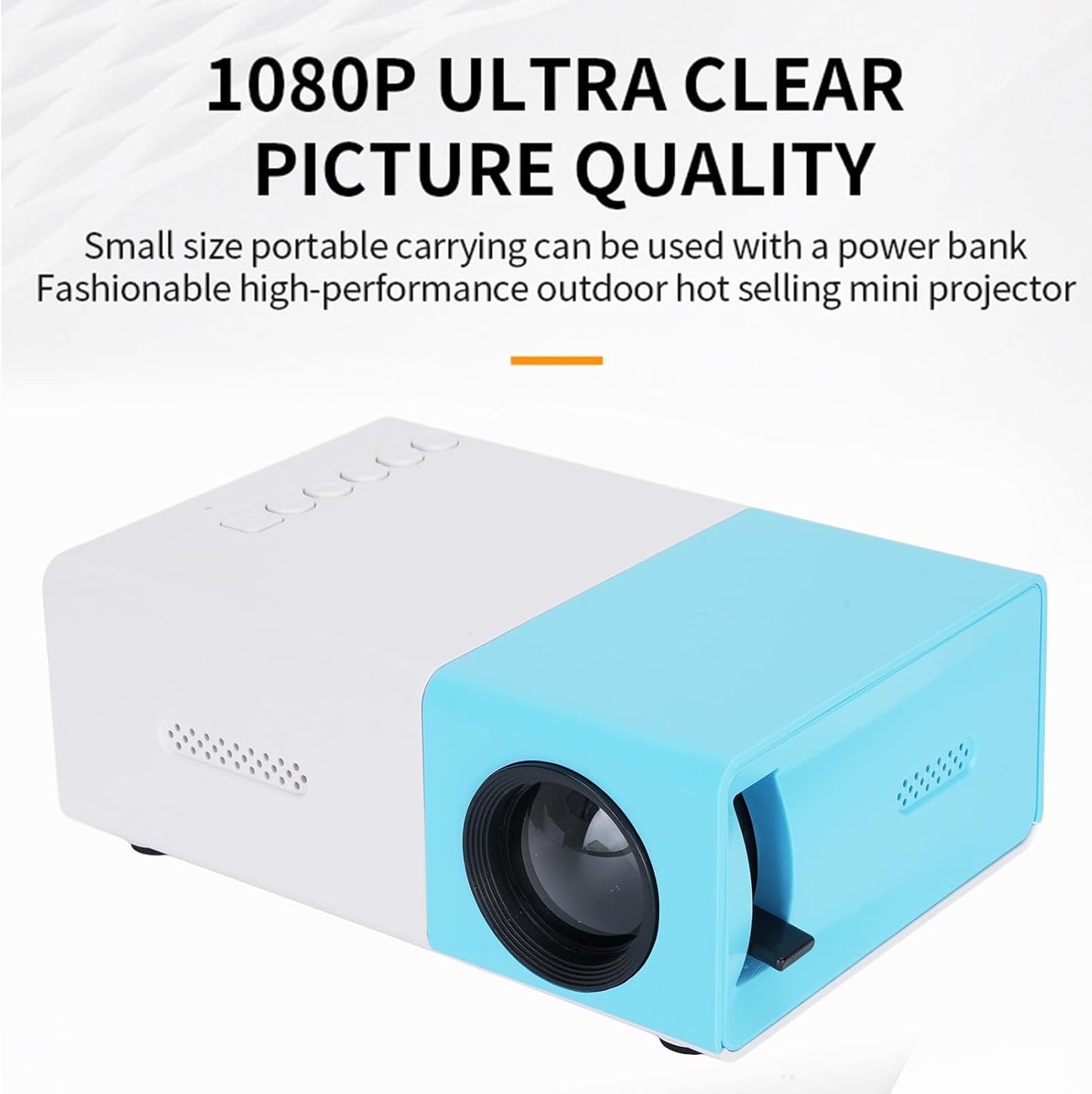 Yosoo Health Gear 1080P Mini Projector, Portable Outdoor Home Theater Movie Projector with Adjustable Stand for Phone