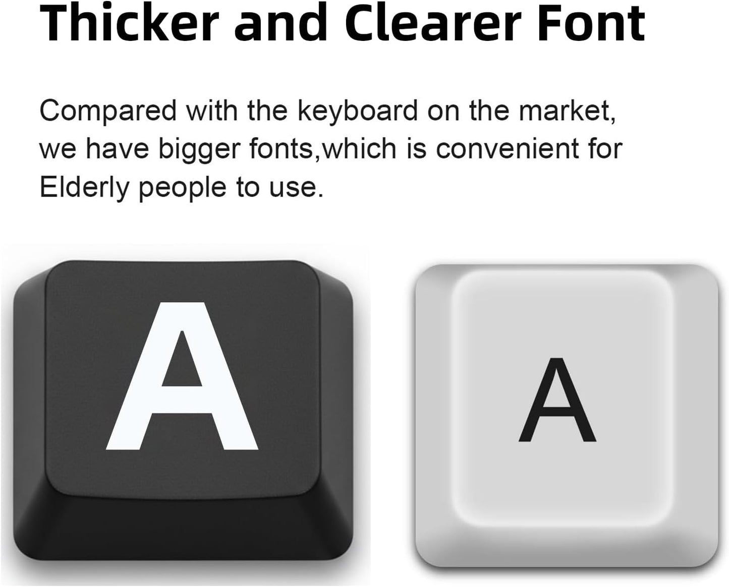 MIKUSO Cover,104 Large Print Keyboard for Seniors,Big Key Low Vision Keyboard with Wrist Rest & Included Dust Key