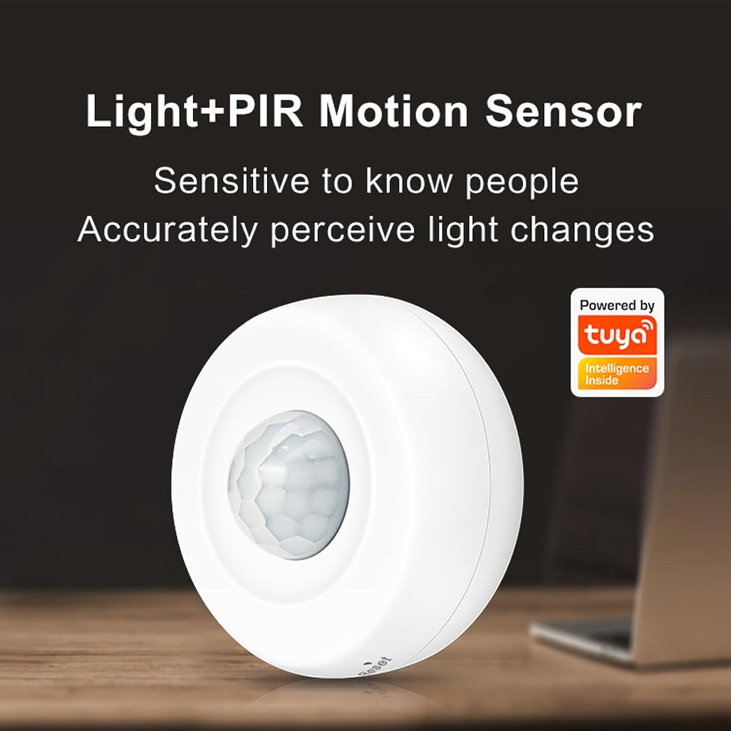 WENGART FH400A,Tuya App,2.4GHz WiFi Light PIR Motion Sensor Combines Human Motion Detection and Light Intensity