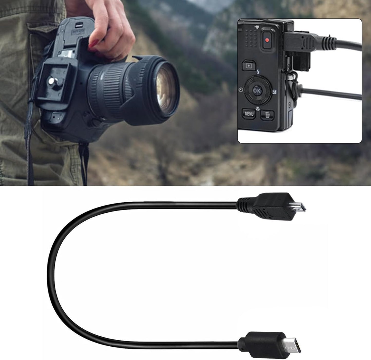WAGHAVEN 8P Portable USB to USB C Cable USB C Photo Transfer Cable for DSLR Digital Cameras Compatible for Various