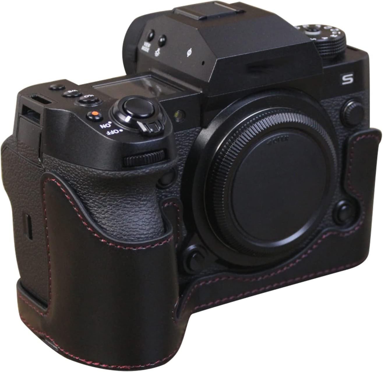 Rieibi X-H2S/ X-H2 XH2S/ XH2 Case - Quality PU Leather Half Case for Fujifilm Mirrorless Digital Camera - Black