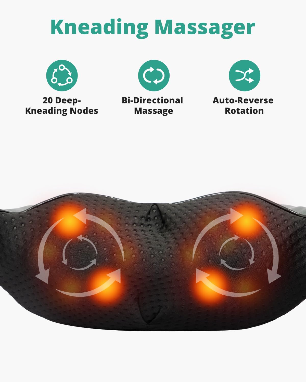 Medcursor Neck Massager with Heat - Deep Tissue Pain Relief, Rechargeable Shiatsu Neck and Shoulder Massager, Ideal Choice for Men, Women, Mom & Dad