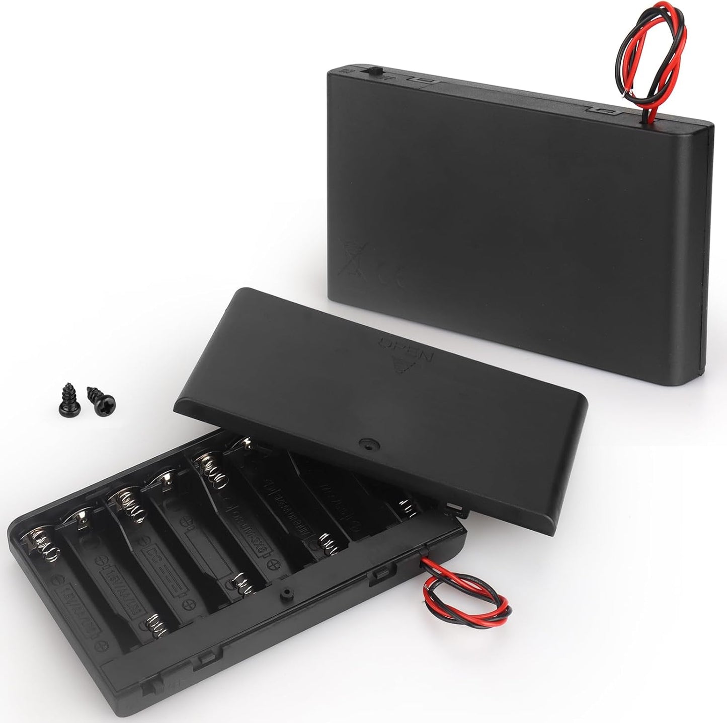 VWEICYY 2 8 Leads,2PCS 8 1.5V x AA Battery Holder housing with x AA Battery Holder Case