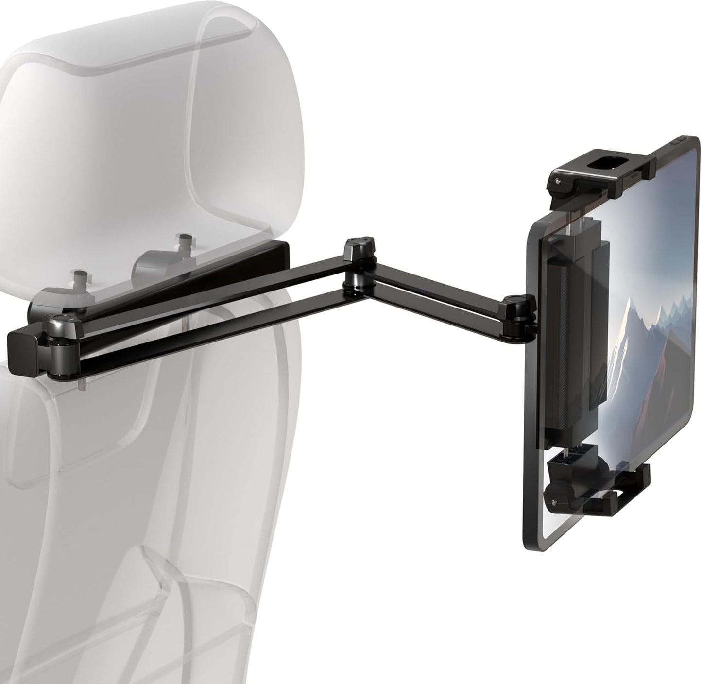ZIRKA 360 619 Car Headrest Tablet and Phone Holder Adjustable Back Seat Mount for iPad, iPhone, Samsung Heavy Duty