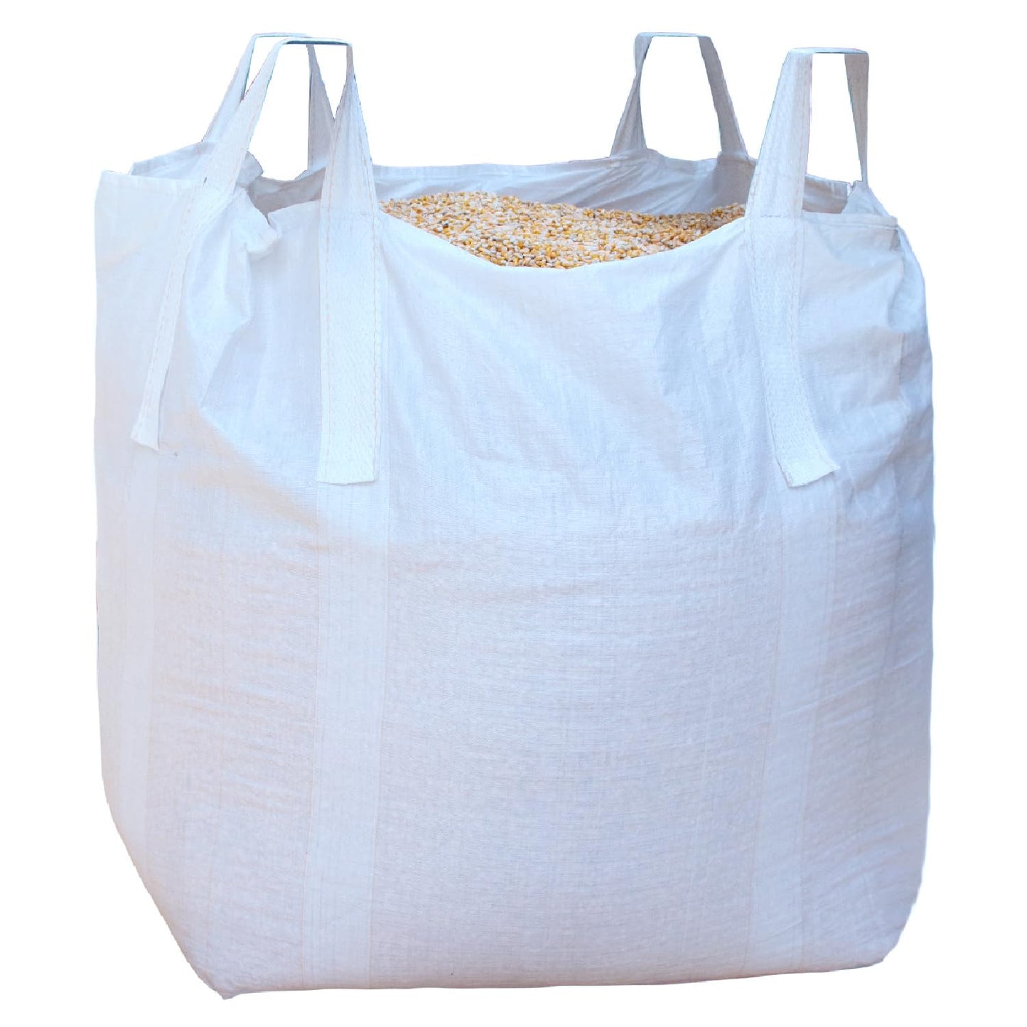 CFKJ 10 Pack FIBC Bulk Bag, 1 One Ton Bag, 35" L x 35" W x 43" H, 2200lbs SWL, Duffle Top Flat Bottom Four Loop FIBC Big