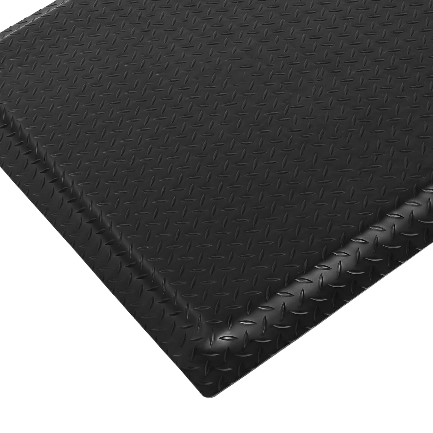 Nisorpa Anti Fatigue Mats Industrial 3' x 6' Ergonomic Standing Mat 15/16" Extra Thick Shop Floor Mat Kitchen Mats Heavy Duty Commercial Diamond Plate Support for Leg & Back Pain, Black