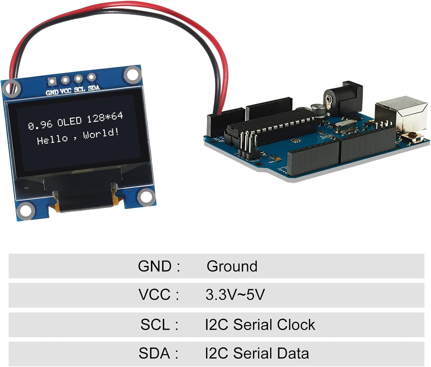 AITRIP 10 0.96 inch 12864 128X64 I2C SSD1306 4 PCS OLED LCD Display Board Module IIC Driver Pins Compatibile