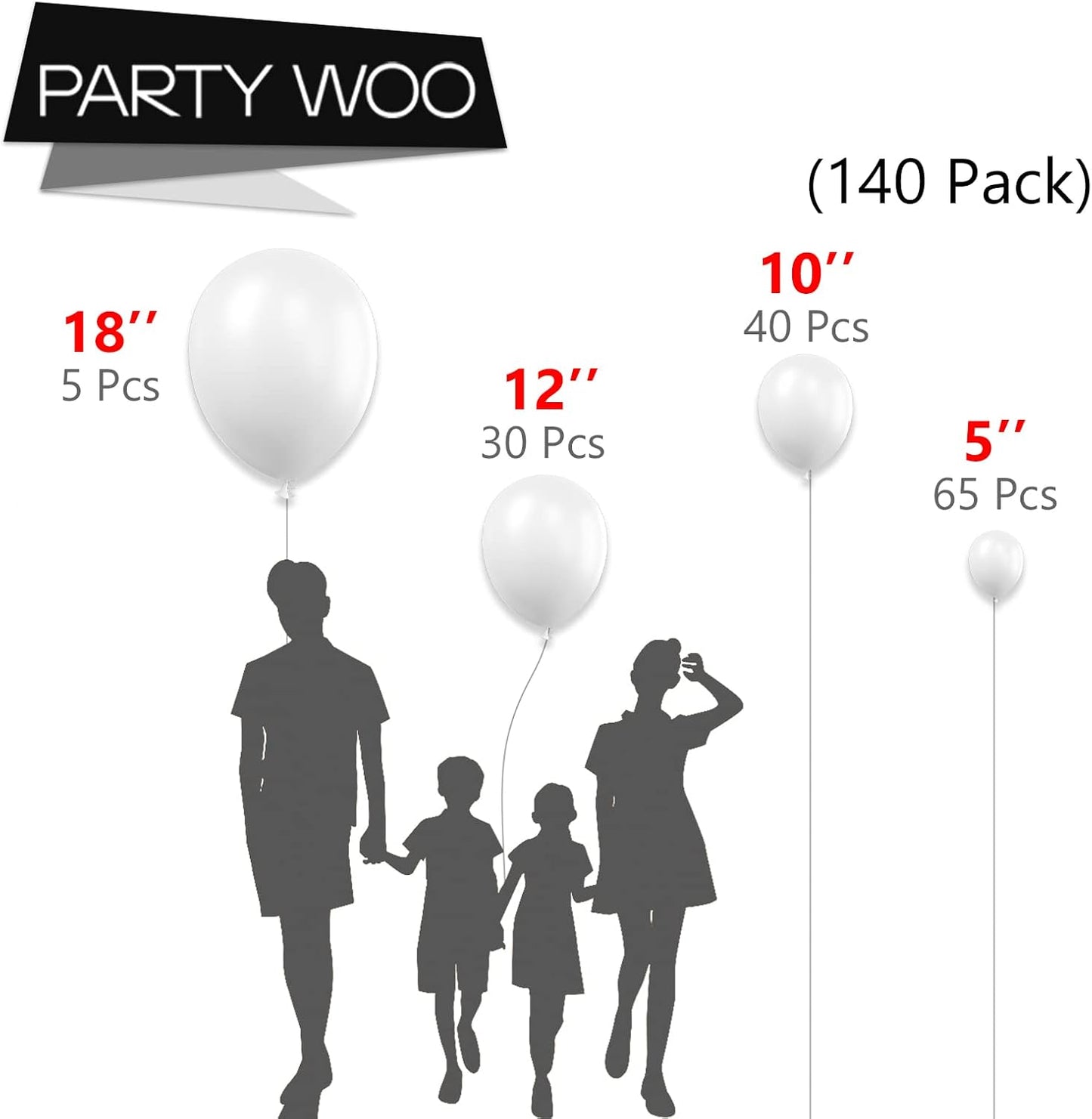 PartyWoo White & Pale Aqua Balloons - 280 Pcs for Stunning Celebrations | Perfect for Events