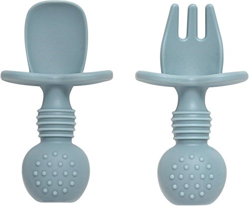 Eascrozn Baby Feeding Set - 6 Pack Silicone Spoons & Forks | BPA-Free Toddler Utensils for Self-Feeding