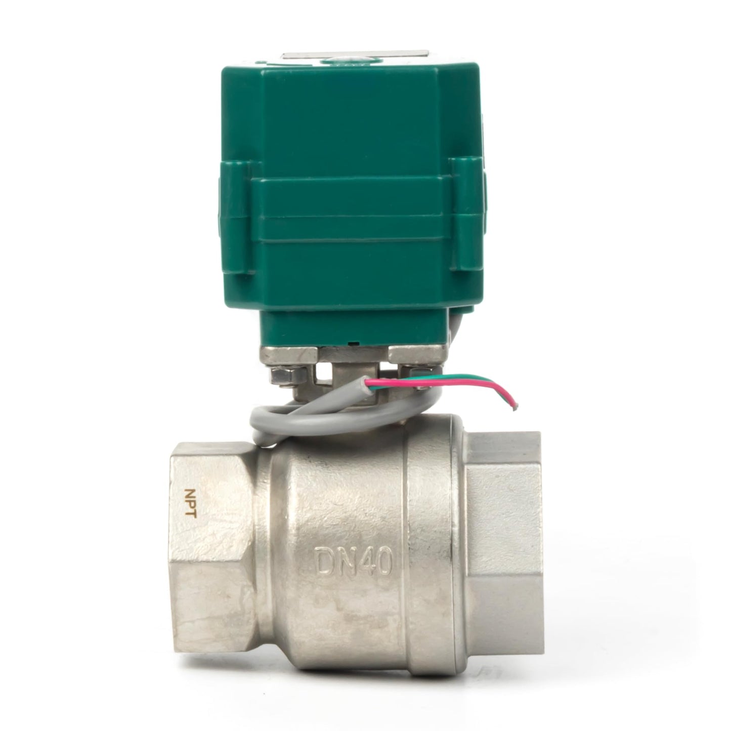 U.S. Solid 1-1/2” Motorized Ball Valve - NSF Certified 304SS Electric Ball Valve with Full Port, 9-24V AC/DC, 2-wire Auto Return, Normally Closed