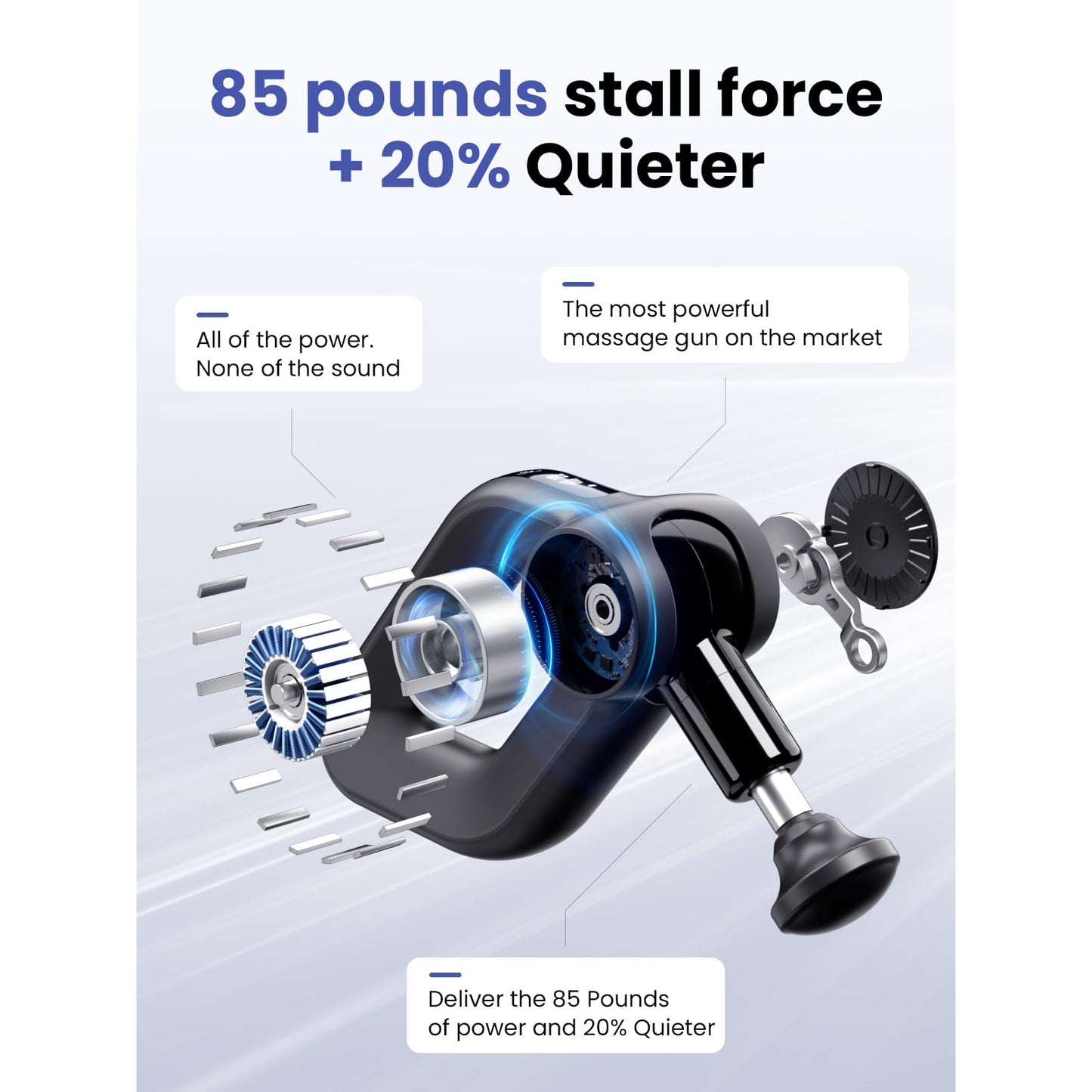 BOB AND BRAD D6 Pro Massage Gun Deep Tissue Percussion with 16mm Amplitude 85lbs Stall Force, FSA Eligible & HSA Approved Professional Muscle Massager for Athletes, Quiet Electric Back Massager