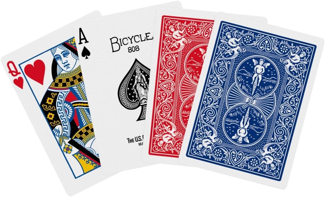 Rider Bicycle Playing Cards - Standard Poker Size Deck, Red & Blue (2 Pack) | Classic Fun for All Ages