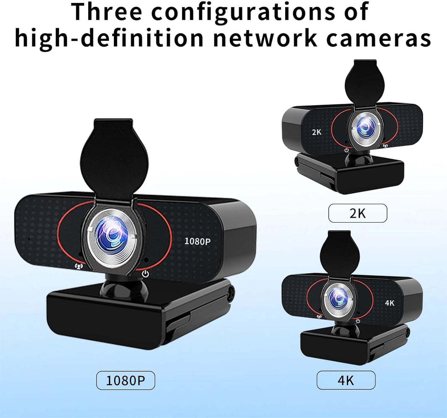 Lusinx 2K Webcam for Computer/Laptop/Desktop/PC, Camera with Microphone, USB Plug&Play, Auto Low Light Correction