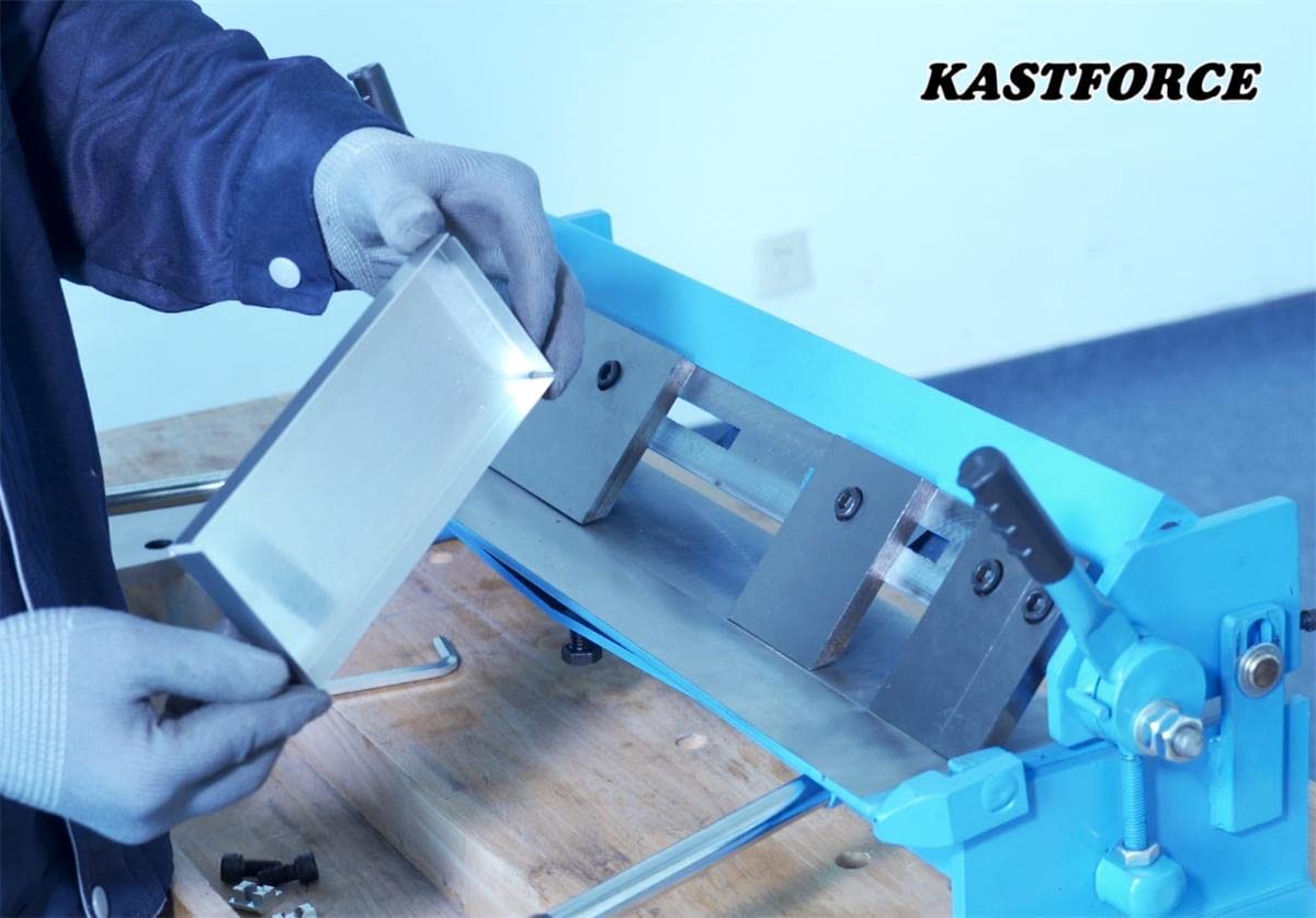 KF5006 Box and Pan Brake Sheet Metal Folder Bending Brake Metal Forming Machine Max Capacity 24 Inch (610mm) 20 Ga (1.0mm) with 5 Fingers 0-135 deg and KF5014 Sheet Metal Shear