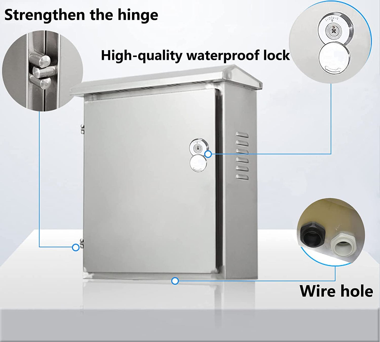 GERSIK 304 Outdoor Stainless Steel Electrical Box Enclosure, IP67 Waterproof Junction Box, Weatherproof Nema Enclosure Box, Wall-Mounted Project Boxes for Electronics with Insulation Mounting Plate