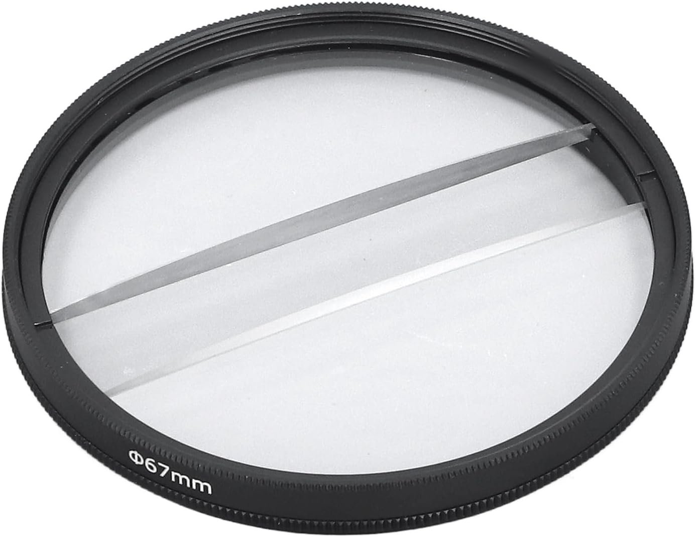 Yunseity 62mm Double Split Diopter Filter, Anti Oil Coating Layer Double Split Diopter Glass Lens Filter, Enhanced Blur