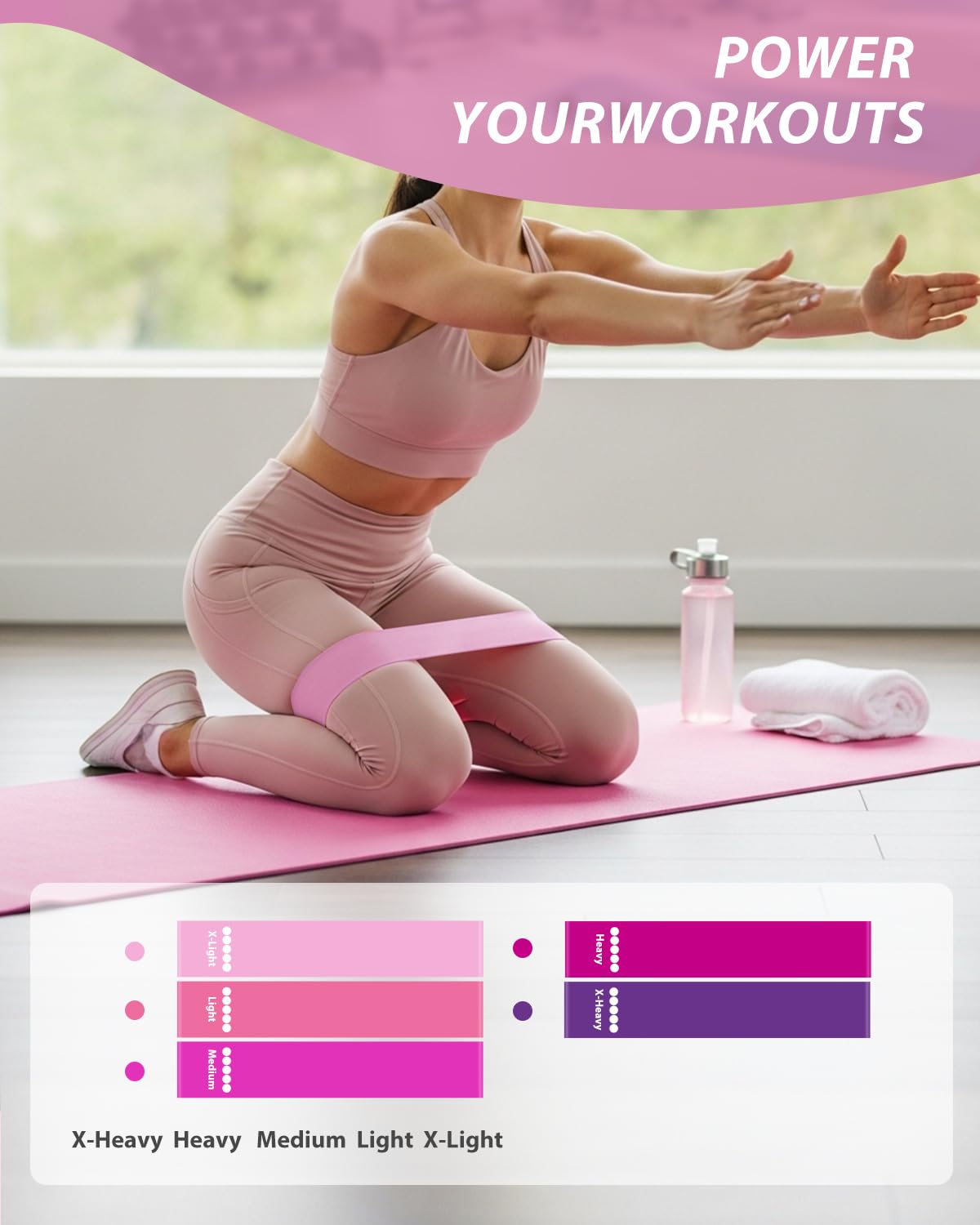 YXCHEMIN Pilates Equipment Kit for Home Workout, Home Pilates Essentials Kit Magic Circle Ring and Ball Set, Adjustable Ankle Wrist Weights, Resistance Bands, Fitness Equipment Accessories