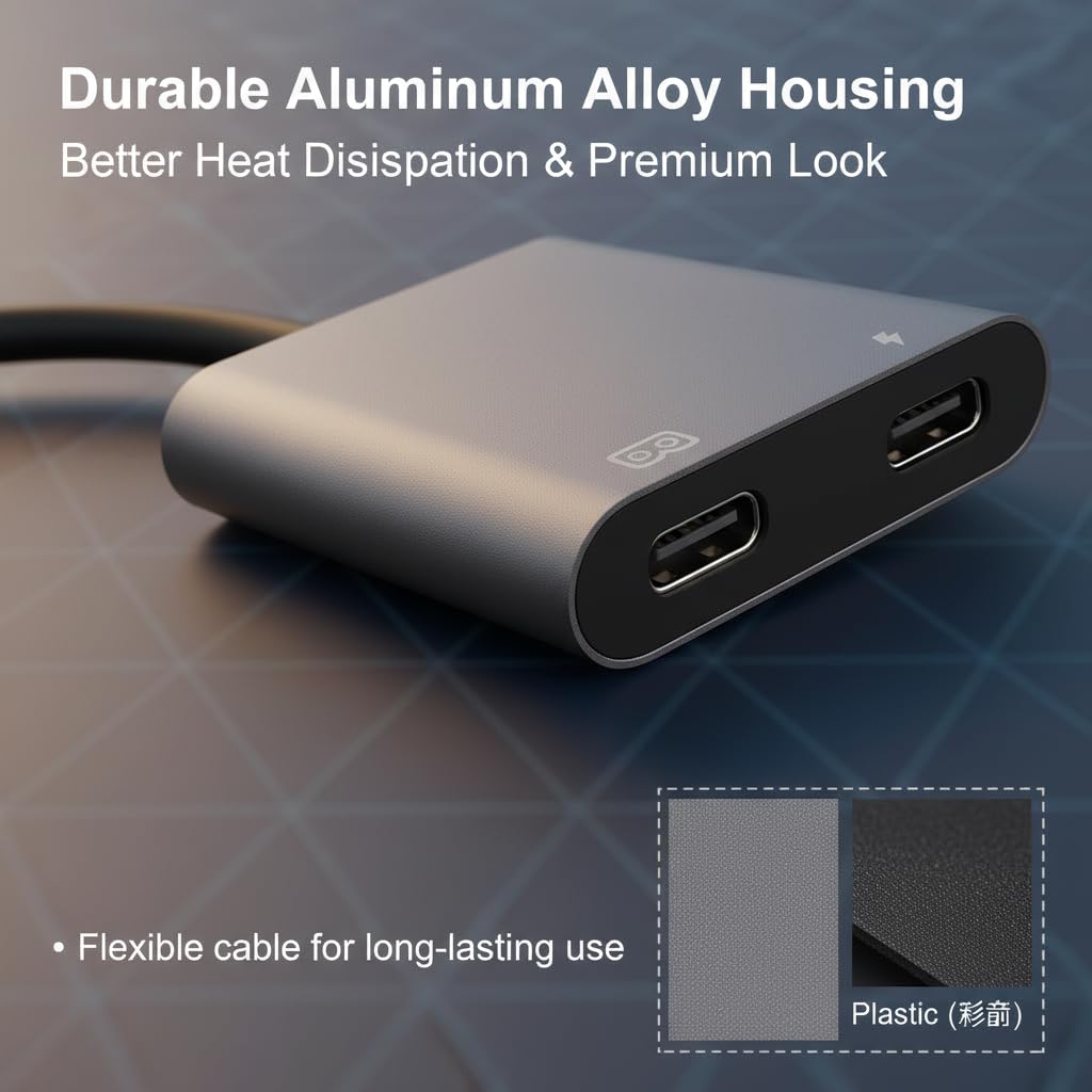 Yoidesu 4K 60Hz 100W USB C to HDMI Adapter Bidirectional with PD Charging, USB C Adapter Aluminum Plug and Play for AR